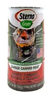 Sterno 3 Pack Ethanol Gel Chafing Fuel Canned Heat-Camping, Hunting, Emergencies