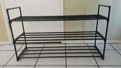 3-Tier Shoe Rack Metal Shoe Tower Shelf Storage Organizer Cabinet Hold up to 15