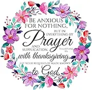 Fabric Panel 14"x14" Philippians 4:6 Scripture 100% Cotton Quilting Sewing Panel Square SC306