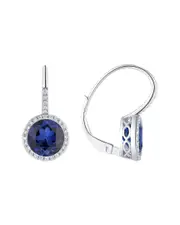 Diana M. Fine Jewelry 14K 3.60 ct. tw. Diamond & Sapphire Earrings