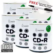 600 SmartBuy CD-R 52X 700MB Logo Top Recordable Disc + Black Permanent Marker