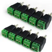 10pcs of Speaker Wire Cable to Audio RCA Male Connector Jack Plug Adapter USN