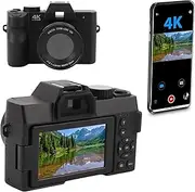 Denash 4K Video Camera, 3 Inch Touch Screen Digital Camera with 16X Zoom 48MP and WiFi Travel Camera for Videos,Photos