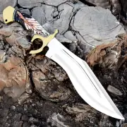 CUSTOM HANDMADE D2 CAS KNIFE WITH AMAZING WORK OF ART