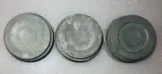 3 OLD VINTAGE UNBRANDED ZINC CAPS LIDS FOR MASON CANNING JARS MILK GLASS LINERS