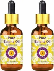 Deve herbes Pure Batana Oil (Elaeis Oleifera) Cold Pressed With Glass Dropper Pack of Two 100mlx2 (6.76 oz)