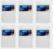 6 PK Avery File Folder LABELS 156 pk White Permanent Tabbed 0.625" x 2.75" NEW!!