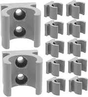 VALICLUD 24 Pcs Wheelchair Toilet Seat Tube Clamp Toilet Seat Mounting Bracket Pipe Clips Commode Chair Mount Clamp U Clips Holder Bracket Wheelchair Commode Chair Support Pp Grey