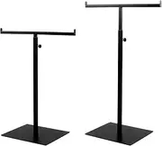 MCKECHSION Display Stand Jewelry Towers 2 Packs Bag Stand Black Tabletop Double Hook Hanging Jewelry Stands for Necklaces Bra Organizer Adjustable Height Stainless Steel Home Store Boutique