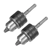 2set Drill Chuck, 3-Jaw Key Chuck with SDS-Plus Round Shank, 1/2inch-20UNF