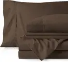 Bedding Bundle - 6 Piece Microfiber Sheet Set with 4 Pillowcases (Queen, Cocoa)