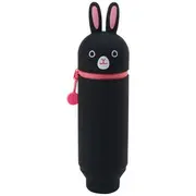 Lihit Lab Cute Animal Pencil Case with Stand Black Rabbit