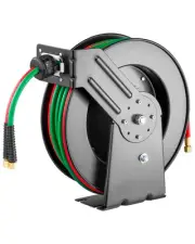 Retractable Welding Hose Reel 1/4 in x 50FT Oxygen Acetylene Rubber Hose T Grade