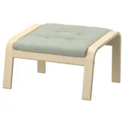 POÄNG footstool, birch veneer/Gunnared light green