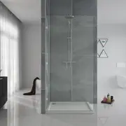 ELEGANT 120x200cm Walk-In Shower Screen Frameless Fixed Panel with 10mm Toughened Glass in Silver