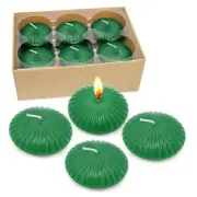 12 Pack 3 Inch Green Floating Candles, 10 Hour Unscented Dripless Tealight