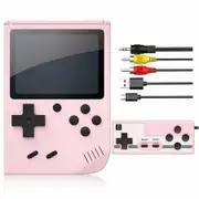 Handheld Games Console,Mini Retro Game Console with 500 Classical FC Games Support for Connecting TV & Two Players (Pink)