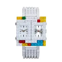 在飛比找PChome24h購物優惠-【nanoblock】自由組藝系列樂高積木錶-白/TVL-0