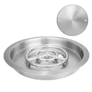 19 inch Round Drop-in Fire Pit Pan, Stainless Steel Fire Pit Burner, Natural &