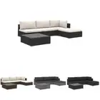 Garden Lounge Set with Cushions Modular Sofa Couch 5 Piece Poly Rattan vidaXL