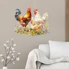 Wall Decal Easy to Remove Roosters Hens Waterproof Wall Decoration for Living