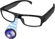 Hidden Camera Glasses, Glasses No Hole Spy Camera 1080P Sports Camera, Mini Spy Hidden Camera Support Take Photo/Video and Loop Recording for Indoor and Outdoor
