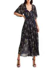 [Belle & Bloom] Amour Amour Ruffled Maxi Dress Navy