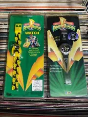 Mighty Morphin Black Power Ranger Watches (2) ZACK MIP