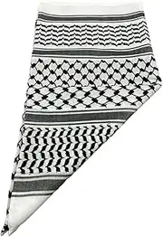 [ZUHD] Palestine Keffiyeh Scarf / 100% Cotton Keffiyeh Scarf Wrap for Men And Women Symbolic Design with Braids Shemagh