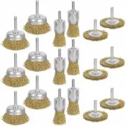 6-Pack 3 Pcs Brass Wheel & Cup Wire Brush Drill Bit Set Rust Paint Attachment