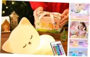 【REMOTE + GIFTS PACKAGE】Cat Night Light for Kids,16 Colors REMOTE+GIFTS PACKAG