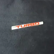 1x Chrome Red TURBO Small Metal Emblem Sticker Badge Decal Vehicle Car Luxury 3D (for: Peugeot)