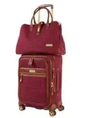 Samantha Brown Vintage 2-Piece 22" Tweed Spinner Luggage Set - Burgundy -NWT