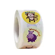 500pcs/roll creative animals stickers 1inch labels reward sticker for school teacher kids smiley stationery sticker