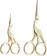 2PCS Vintage Stork Shape Sewing Scissors,Stainless Steel Tailor
