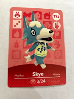 !SUPER SALE! Skye Sky # 272 Animal Crossing Amiibo Card AUTHENTIC Series 3 NEW!