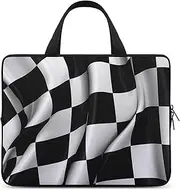Laptop Case Sleeve Shockproof Computer Carrying Bag Black White Checkered Flags Notebook Case Cover Laptop Bag Water Resistant Computer Cases Tablet Briefcase for Travel Business 13 Inch