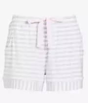 NEW PETER ALEXANDER WOMENS WHITE GREY STRIPED SHORTS XL RRP$49.95