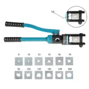 16 MT W/13 Dies Hydraulic Wire Terminal Crimper Battery Cable Lug Crimping Tool