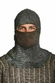 Chainmail Hood Medieval 9 MM Flat Riveted W/ Solid Ring With Shipping
