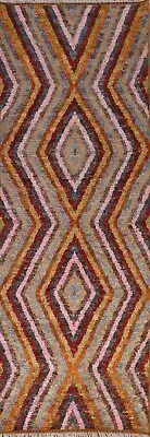 Pastel Color Thick Plush Modern Moroccan Runner Rug 3x10 Handmade Wool Carpet
