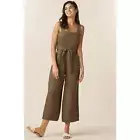 VETTA The Linen Two Piece Apron Jumpsuit Womens 2 Dusty Green Convertible NWT