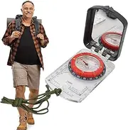 Camping Compass - Outdoor Field Compass - Acrylic Base Plate Compass Adjustable Declination for Map Reading Navigation Adventures