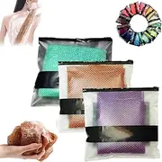Afro Scrub African Net Sponge, Afroscrub African Exfoliating Net Sponge, Exfoliating Washcloth for Daily Use, Durable Soft, Quick Drying, for Bath and Shower (3Pcs A)