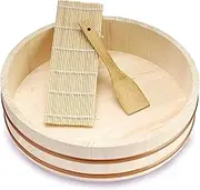 Wooden Sushi Oke Rice Mixing Tub, 1 Piece (23.6" X 6.3" Set)