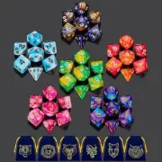 DND Dice Set - QMay 42pcs Polyhedral Dice, 6 Complete 6 Sets-42pcs(blue Bag)