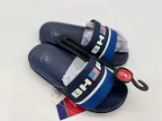 Beverly Hills Boys Slides Non-Slip (Toddler-Big Kid), Navy Blue size 13
