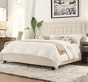 Istyle Jensen Double Bed Frame Fabric Beige