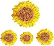 OSALADI 4Pcs Sunflower Embroidered Sewing Patches Decorative Appliques for Clothing Repair for DIY Projects Bags Hats and Shoes Vivid Flower Design for Unique Personal Style