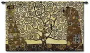 Stoclet Frieze Tree of Life Large Tapestry Wall Art Hanging For Decor 53x90 inch